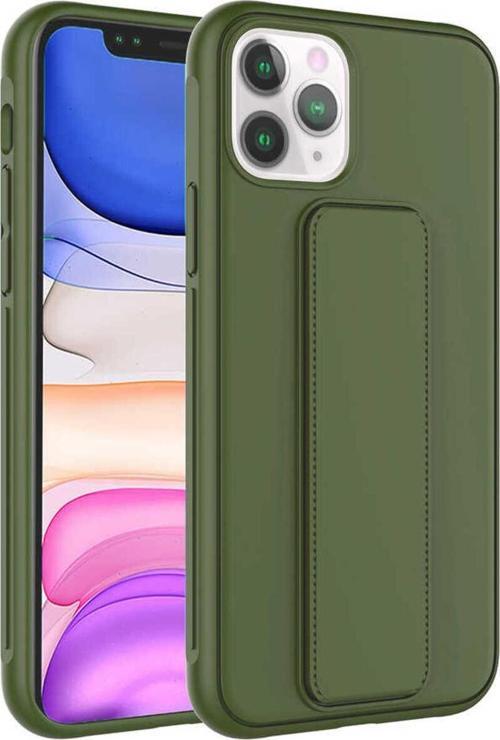 İphone 11 Pro Uyumlu Zore Qstand Kılıf-Koyu Yeşil