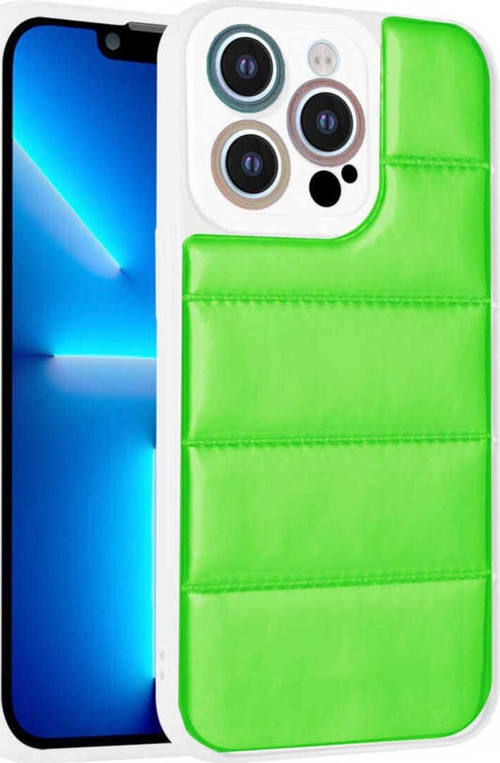 İphone 12 Pro Max Uyumlu Kamera Korumalı Aihttgli Renkli Seksek Kılıf-Yeşil