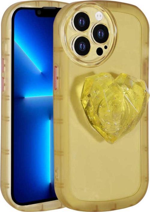 İphone 13 Pro Uyumlu Kamera Korumalı Pop Soketli Renkli Zore Ofro Kılıf-Sarı