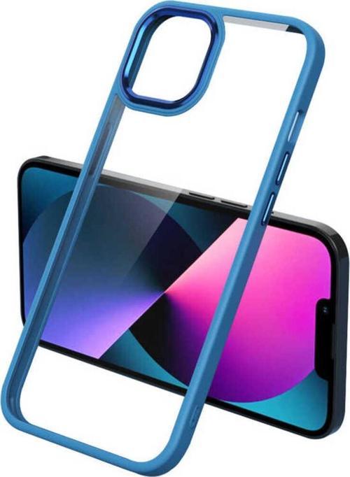 İphone 12 Pro Max Uyumlu Krom Kılıf-Mavi