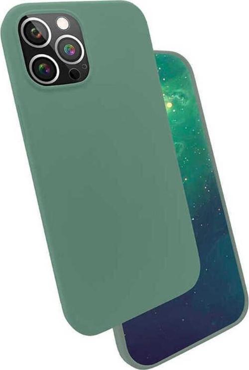 İphone 12 Pro Max Uyumlu Zore Silk Silikon-Koyu Yeşil