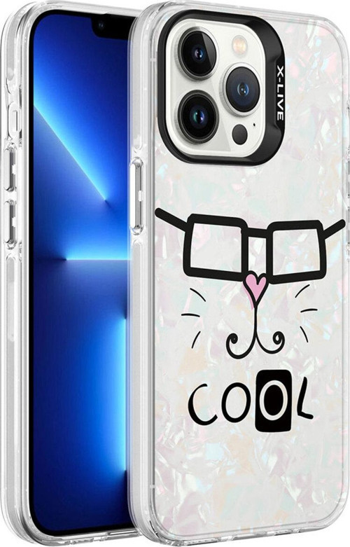 İphone 13 Pro Uyumlu Mermer Desenli Zore Marbello Kılıf-Beyaz
