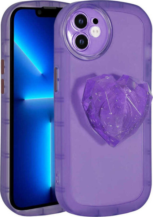 İphone 12 Uyumlu Kamera Korumalı Pop Soketli Renkli Csk Zore Ofro Kılıf-Mor
