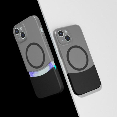 İphone 13 Kılıf M-Safe Şarj Özellikli Mıknatıslı Sys Duble Kapak - Siyah