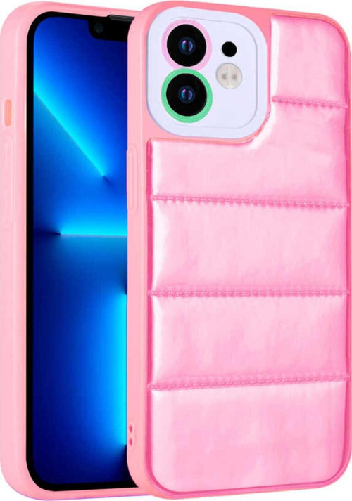 İphone 11 Uyumlu Kamera Korumalı Aihttgli Renkli Zore Seksek Kılıf-Pembe