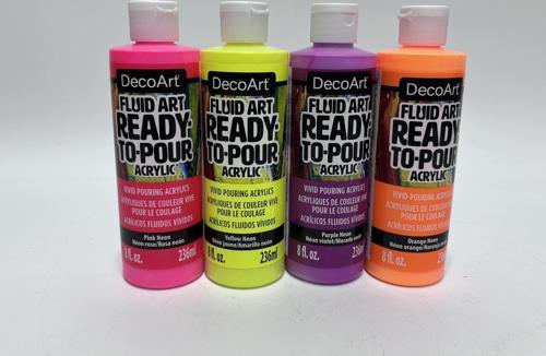 Fluid Art Ready-To-Pour Neon Akrilik Boya Seti 8oz 4 Adet
