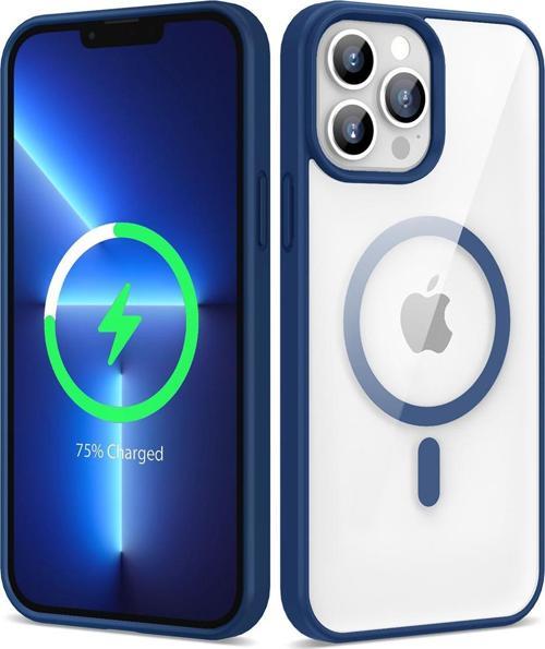 İphone 13 Pro Uyumlu Magsafe Wireless Şarj Özellikli Silikon Zore Ege Kılıf-Mavi