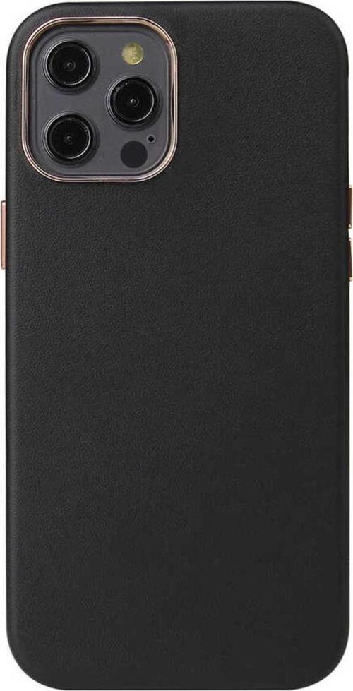 İphone 12 Pro Max Uyumlu Zore Leathersafe Wireless Kılıf-Siyah