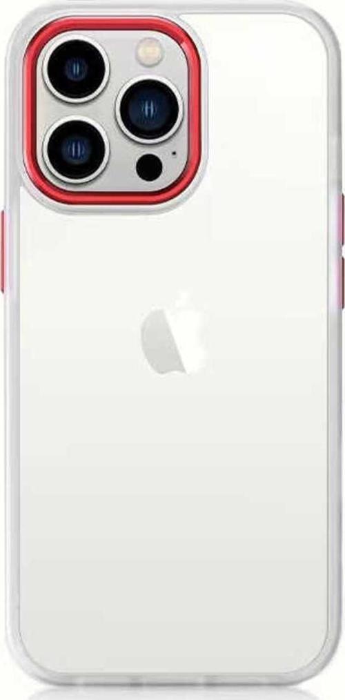 İphone 12 Pro Uyumlu Zore Krom Kılıf-Kırmızı