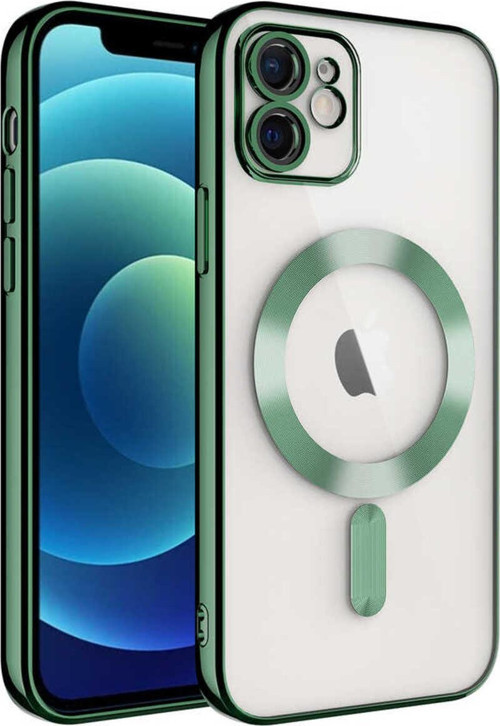 İphone 11 Uyumlu Kamera Korumalı Magsafe Wireless Şarj Özellikli Zore Demre Kılıf-Koyu Yeşil
