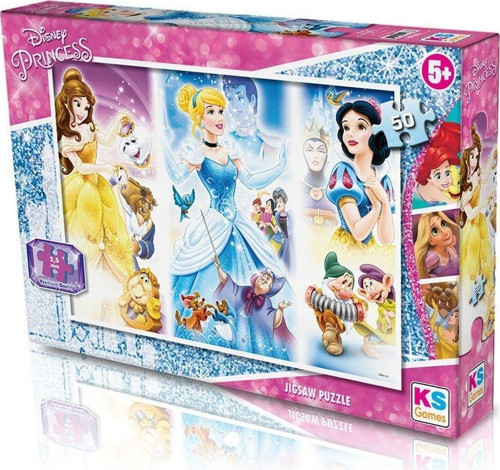 PR709 Prenses 50 Parça Puzzle Kız Erkek Çocuk Oyuncak Eğitici Oyuncaklar