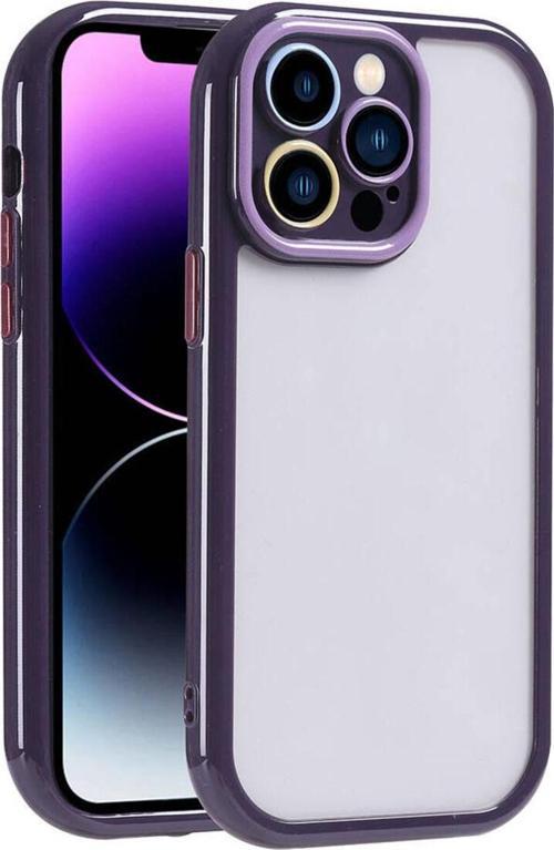 İphone 14 Pro Max Kılıf Kamera Korumalı Renkli Kenar Ve Çerçeve Tasarımlı Zey Vitamin Kapak-Derin M