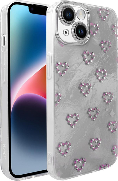 İphone 14 Kılıf Kamera Korumalı Figürlü Zore Ponti Silikon Kapak - Beyaz