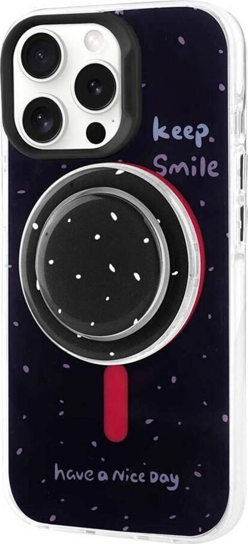 İphone 15 Pro Zore Magsafe Şarj Özellikli Tak-Çıkar Pop Soketli Zore Tiktok Kılıf-Siyah