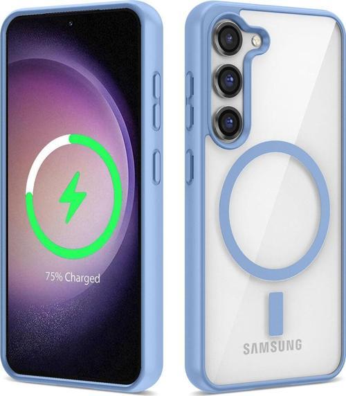 Galaxy S22 Plus Uyumlu Magsafe Wireless Şarj Özellikli Silikon Zore Ege Kılıf-Mavi