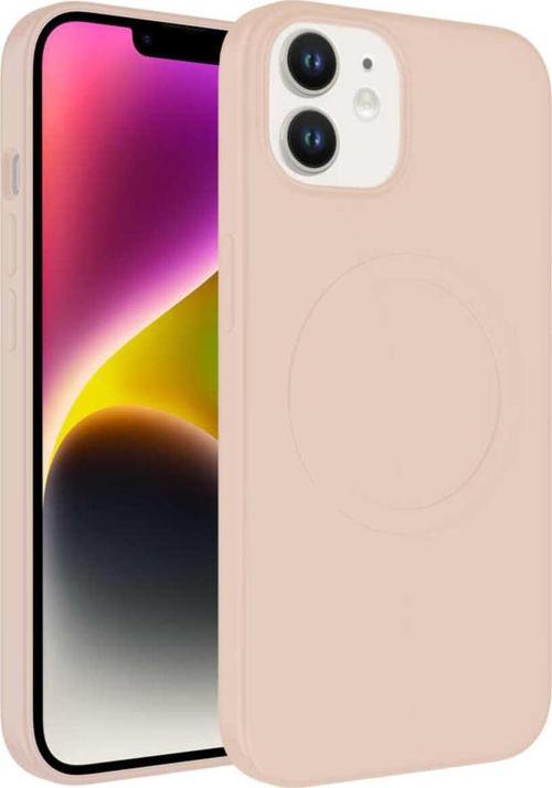 İphone 11 Uyumlu Magsafe Wireless Şarj Özellikli Pastel Renk Silikon Zore Plas Kılıf-Pembe Açı