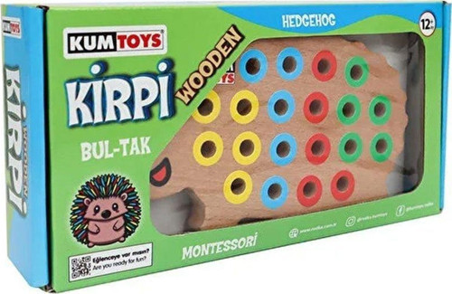 KM5655 Ahşap Kirpi Bultak Kız Erkek Çocuk Oyuncak Eğitici Oyuncaklar