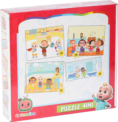 CO7899 Cocomelon 4IN1 Puzzle Kız Erkek Çocuk Oyuncak Eğitici Oyuncaklar
