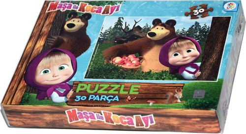 MS7574 Laço Kids Maşa ile Koca Ayı 30 Parça Puzzle Kız Erkek Çocuk Oyuncak Eğitici Oyuncaklar