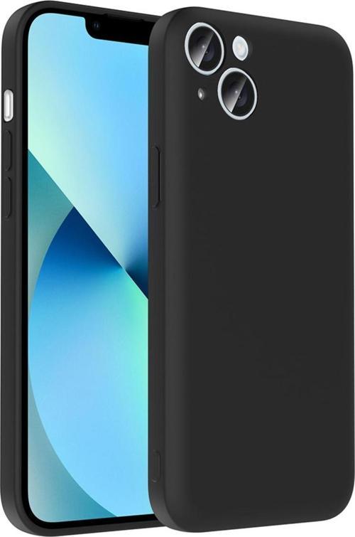 İphone 14 Kılıf Kamera Korumalı Kartlık Hazneli Kth Vitra Kapak - Siyah