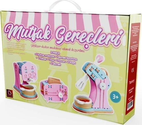 1007 Ahşap Mutfak Gereçleri Seti - Lulubere Oyuncak Kız Erkek Çocuk Oyuncak Eğitici Oyuncaklar