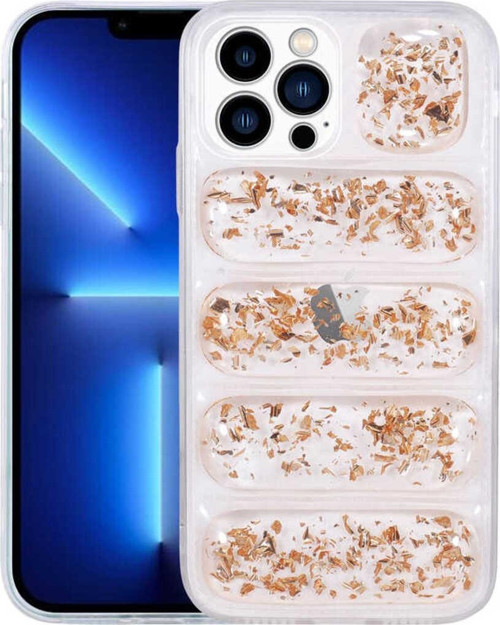 İphone 13 Pro Max Uyumlu Kamera Korumalı Simli Aihttg'Li Zore Dalga Kılıf-Gold