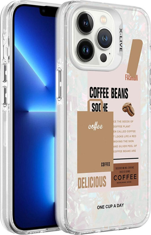 İphone 13 Pro Max Uyumlu Mermer Desenli Zore Marbello Kılıf-Kahverengi