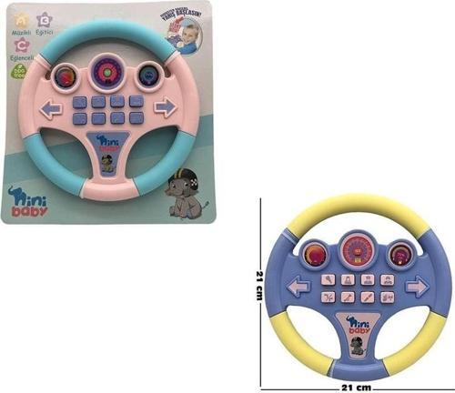 Nini Baby Direksiyon Eğitici Sesli Müzikli 21*21cm 8 Tuşlu Oyuncak Direksiyon Kız Erkek Çocuk Oyunca