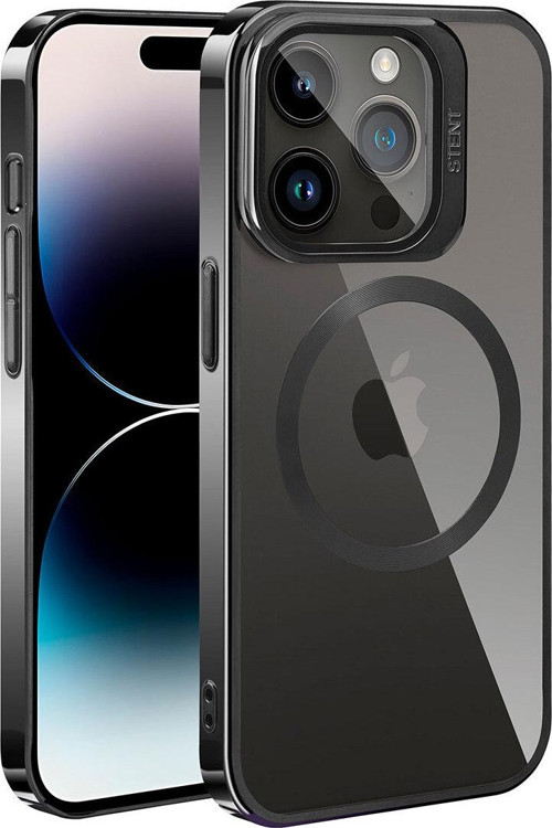 İphone 14 Pro Max Uyumlu Magsafe Wireless Şarj Özellikli Standlı Zore Klon Kılıf-Siyah