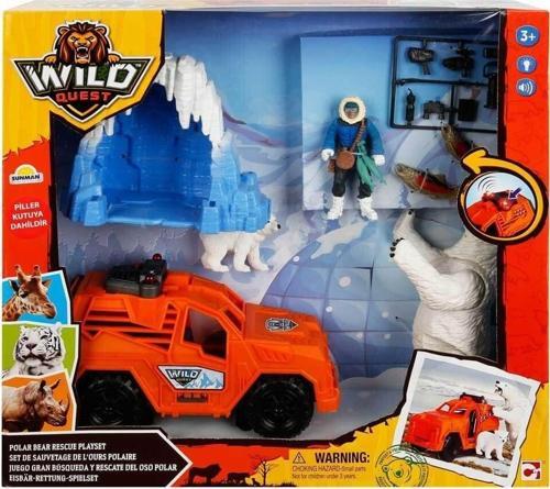 49203 SUN-CPM-OYUN SET WILD QUEST POLAR BEAR RESCUE 1ARAÇ 1FGR 2HYVN Kız Erkek Çocuk Oyuncak Eğitici