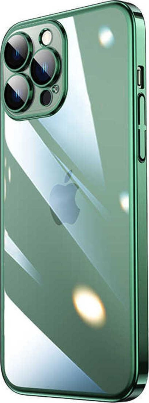İphone 13 Pro Max Uyumlu Sert Pc Renkli Çerçeveli Zore Riksos Kılıf-Yeşil
