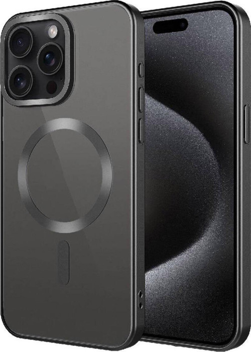 İphone 15 Pro Max Uyumlu Mat Tasarımlı Magsafe Wireless Şarj Özellikli Zore Mat Setro Kılıf-Si