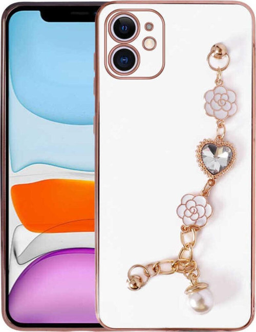 İphone 12 Uyumlu El Tutamaçlı Kamera Korumalı Zore Taka Silikon Kılıf-Beyaz