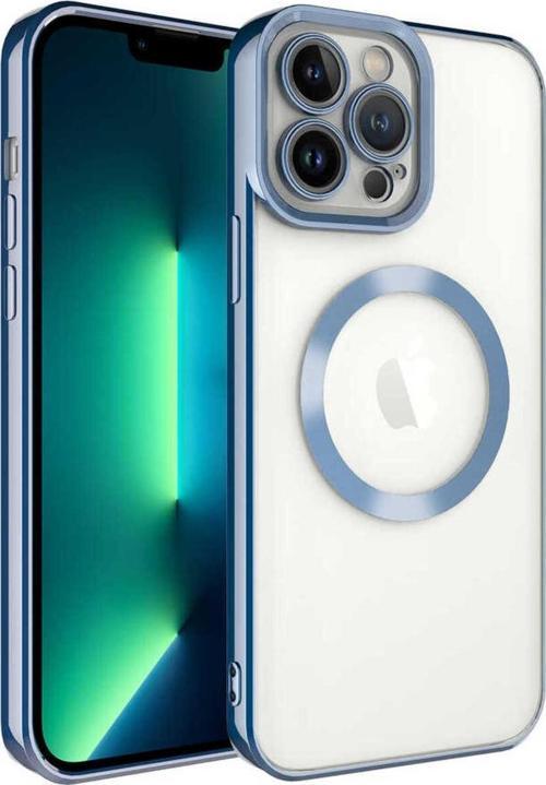 İphone 13 Pro Uyumlu Magsafe Wireless Şarj Özellikli Zore Setro Silikon-Mavi