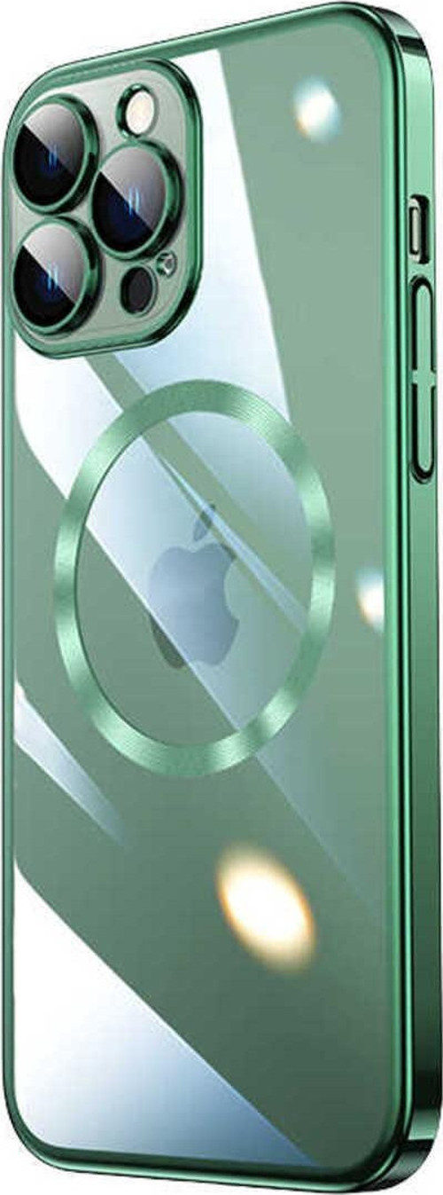 İphone 14 Pro Max Uyumlu Wireless Şarj Özellikli Sert Pc Zore Riksos Magsafe Kılıf-Koyu Yeşil