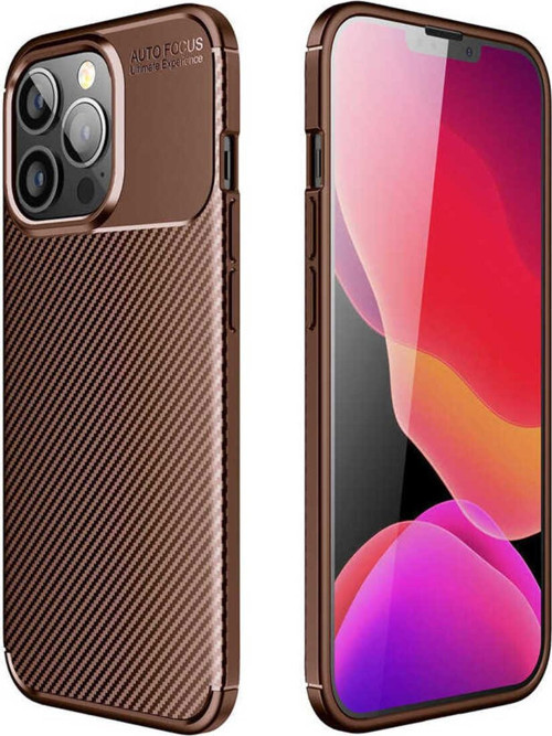 İphone 13 Pro Max Uyumlu Negro Silikon Kılıf-Kahverengi