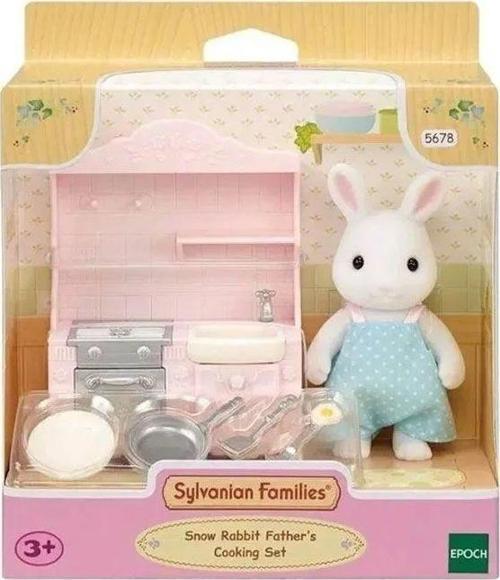 5678 Sylvanian Families Kar Tavşanı Babanın Yemek Pişirme Seti +3 yaş Kız Erkek Çocuk Oyuncak Eğitic