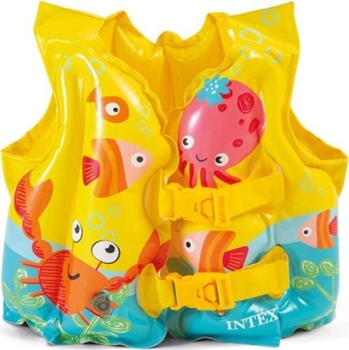 Intex Balık Desenli Baskılı Yelek 41x30cm (3-5 Yaş) Kız Erkek Çocuk Oyuncak Eğitici Oyuncaklar
