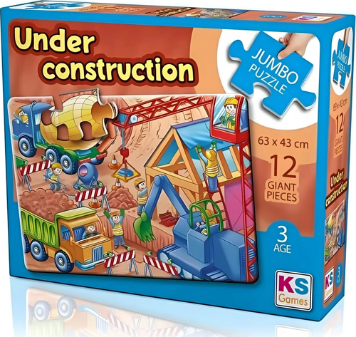 KS Games Under Construction Jumbo 12 Parça Puzzle Kız Erkek Çocuk Oyuncak Eğitici Oyuncaklar