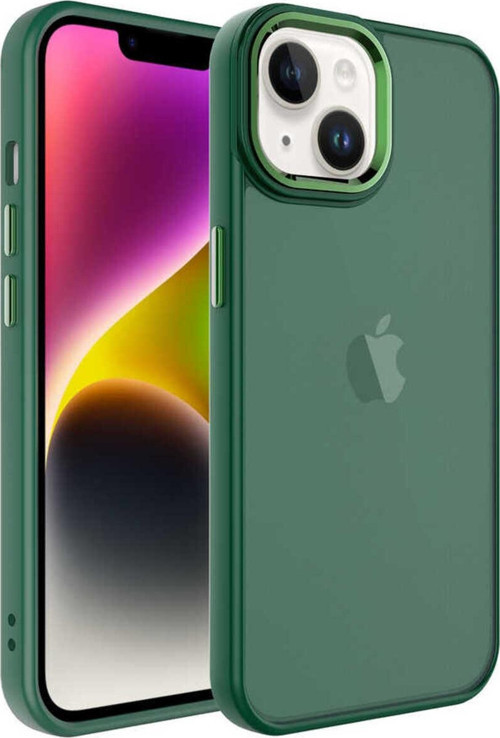 İphone 14 Plus Uyumlu Buzlu Sert Pc Zore May Kılıf-Koyu Yeşil