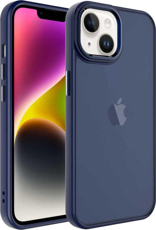 İphone 14 Plus Uyumlu Buzlu Sert Pc Zore May Kılıf-Lacivert