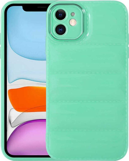 İphone 11 Uyumlu Kamera Korumalı Parlak Aihttg'Li Zore Galya Kılıf-Su Yeşil
