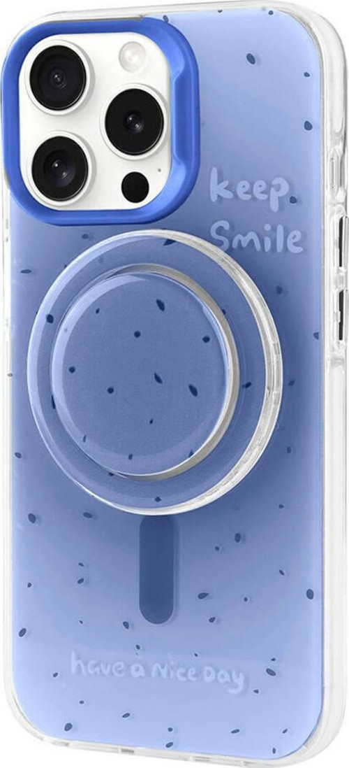 İphone 15 Pro Max Zore Magsafe Şarj Özellikli Tak-Çıkar Pop Soketli Zore Tiktok Kılıf-Mavi