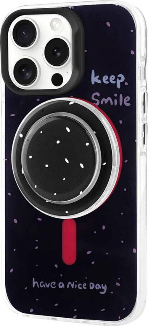 İphone 15 Pro Max Zore Magsafe Şarj Özellikli Tak-Çıkar Pop Soketli Zore Tiktok Kılıf-Siyah