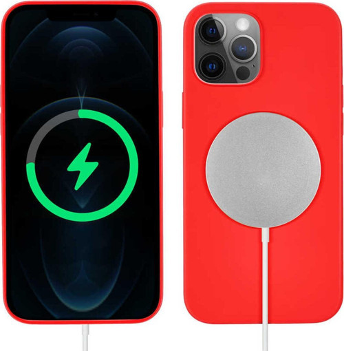 İphone 12 Pro Max Uyumlu Zore Silksafe Wireless Kılıf-Kırmızı