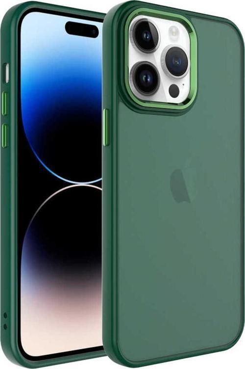 İphone 14 Pro Max Uyumlu Buzlu Sert Pc Zore May Kılıf-Koyu Yeşil