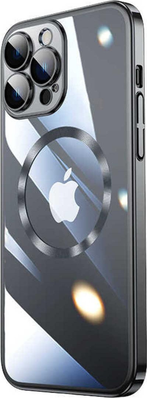 İphone 13 Pro Uyumlu Wireless Şarj Özellikli Sert Pc Csk Riksos Magsafe Kılıf-Siyah