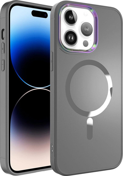 İphone 14 Pro Uyumlu Magsafe Wireless Şarj Özellikli Zore Stil Kılıf-Siyah