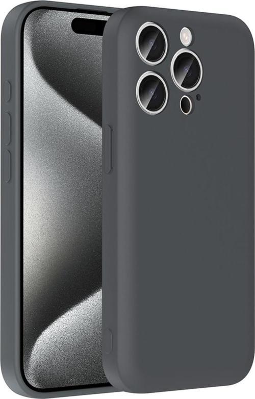 İphone 15 Pro Kılıf Kamera Korumalı Kartlık Hazneli Kth Vitra Kapak - Gri