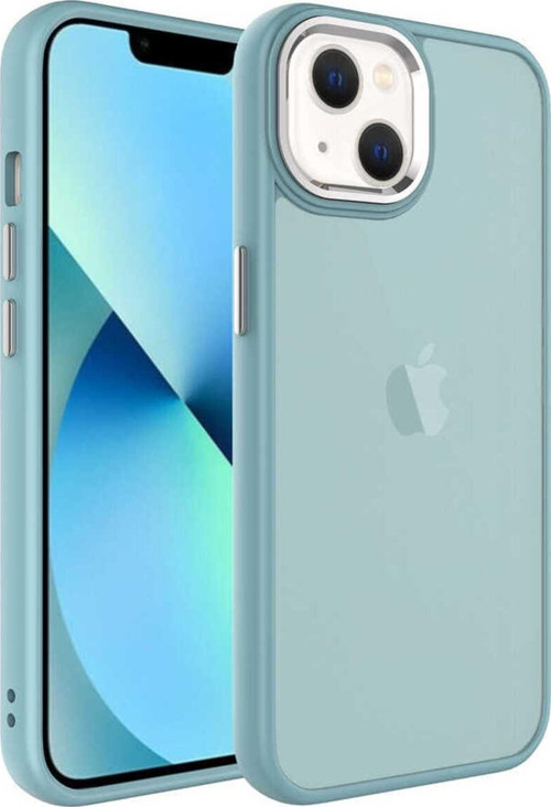 İphone 13 Uyumlu Buzlu Sert Pc Zore May Kılıf-Mavi